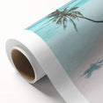 Art deco poster featuring a stylized summer scene in pastel shades on rolled canvas, ideal for nursery wall art.