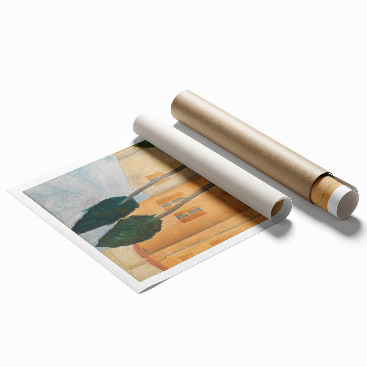 Modern Wall Art - Cypresses and Houses | Contemporary Art Print