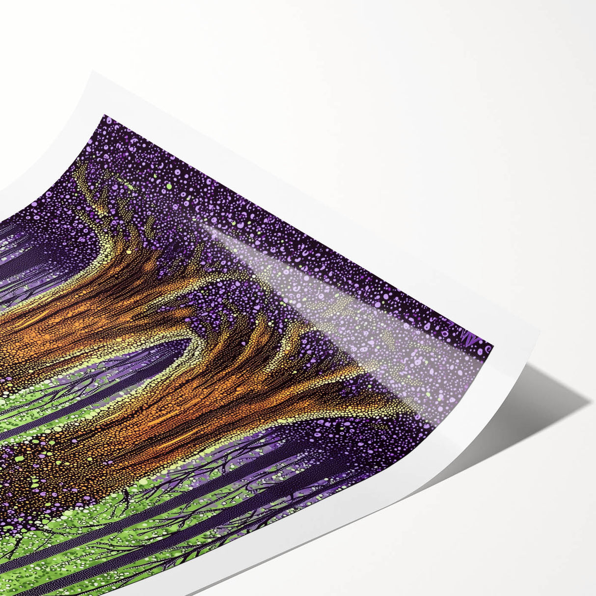 Majestic Forest Glow – Abstract Tree Canvas & Framed Art