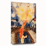 Two Acrobats in Red Tights - Abstract Modern Art for Wall Decor