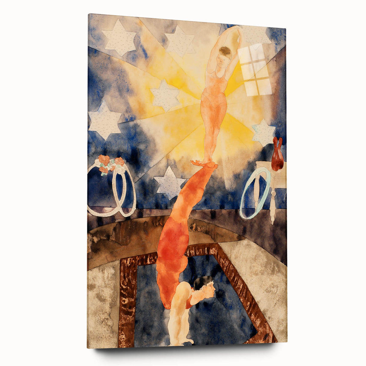 Two Acrobats in Red Tights - Abstract Modern Art for Wall Decor