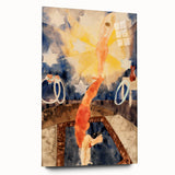 Two Acrobats in Red Tights - Abstract Modern Art for Wall Decor