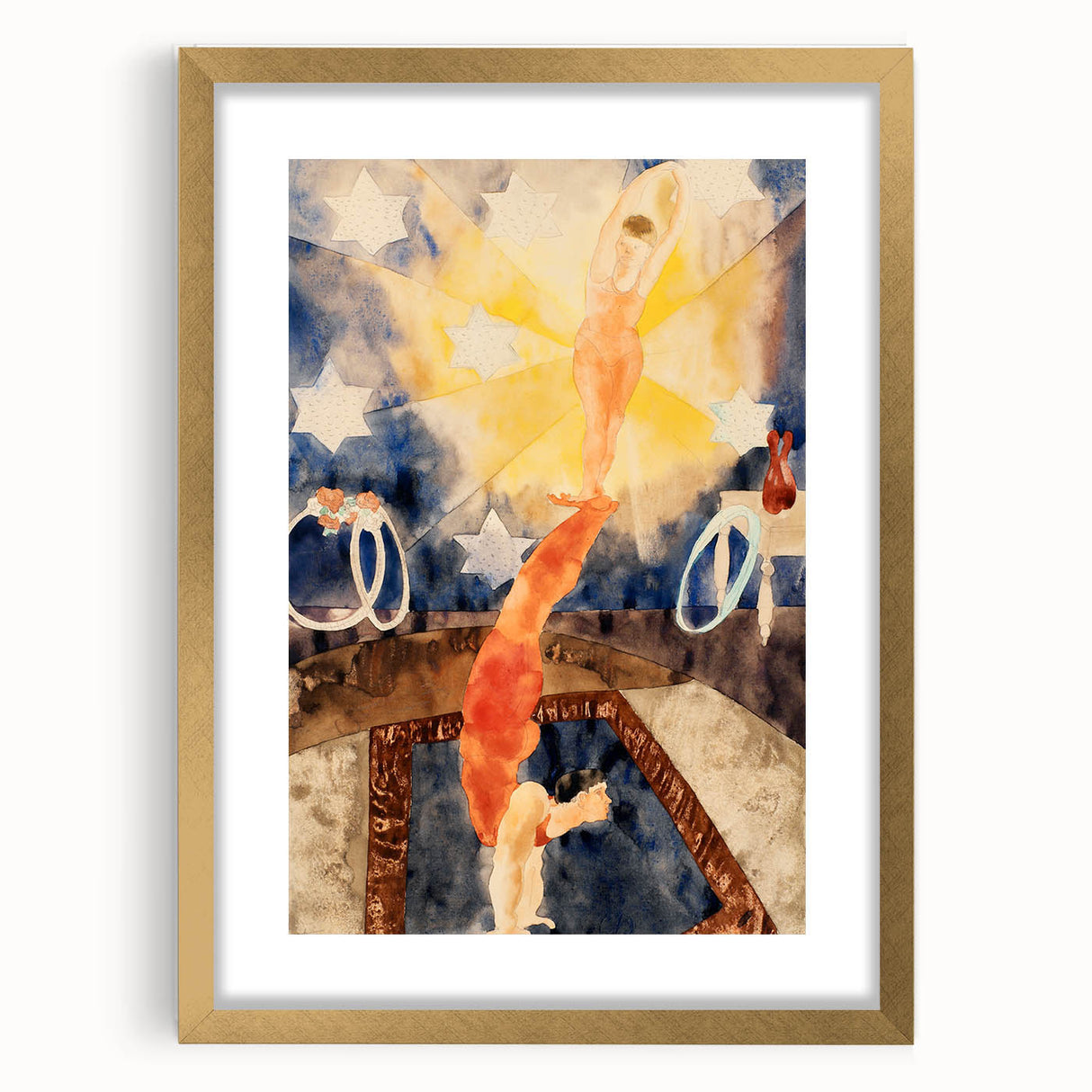 Two Acrobats in Red Tights - Abstract Modern Art for Wall Decor