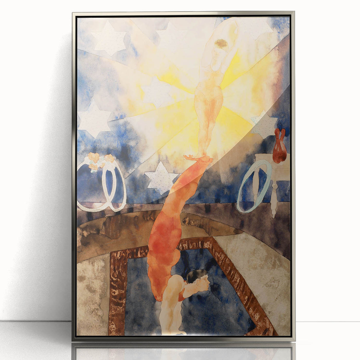 Two Acrobats in Red Tights - Abstract Modern Art for Wall Decor