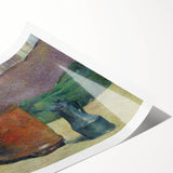 Impressionist Landscape - River and Mountains Wall Art Print