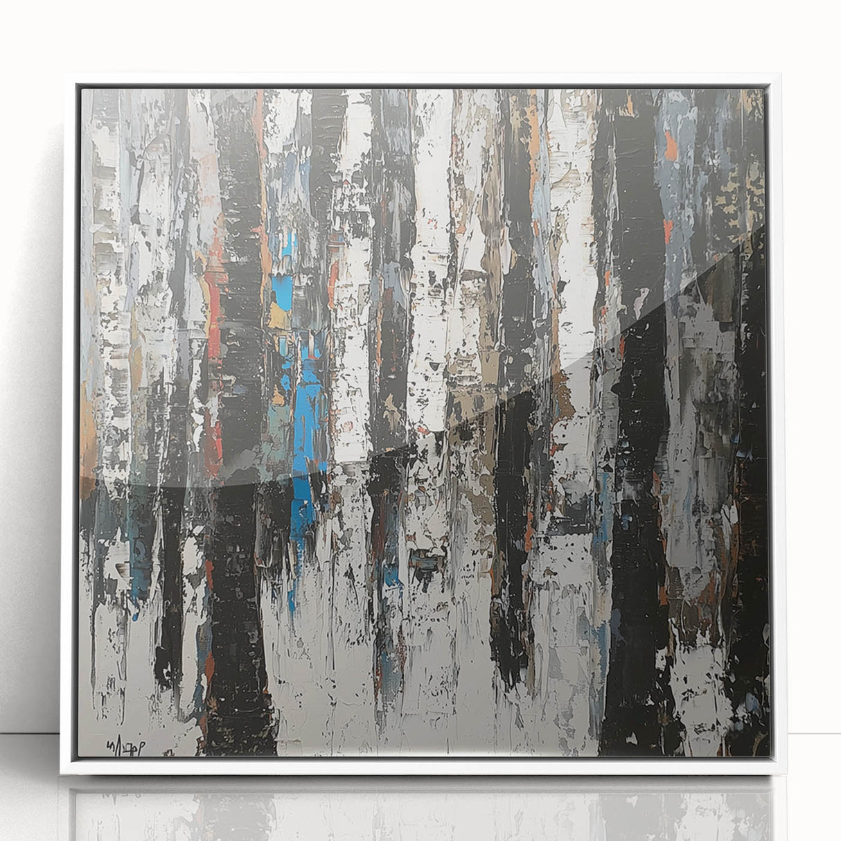 Monochrome Forest – Abstract Birch Tree Canvas & Framed Art