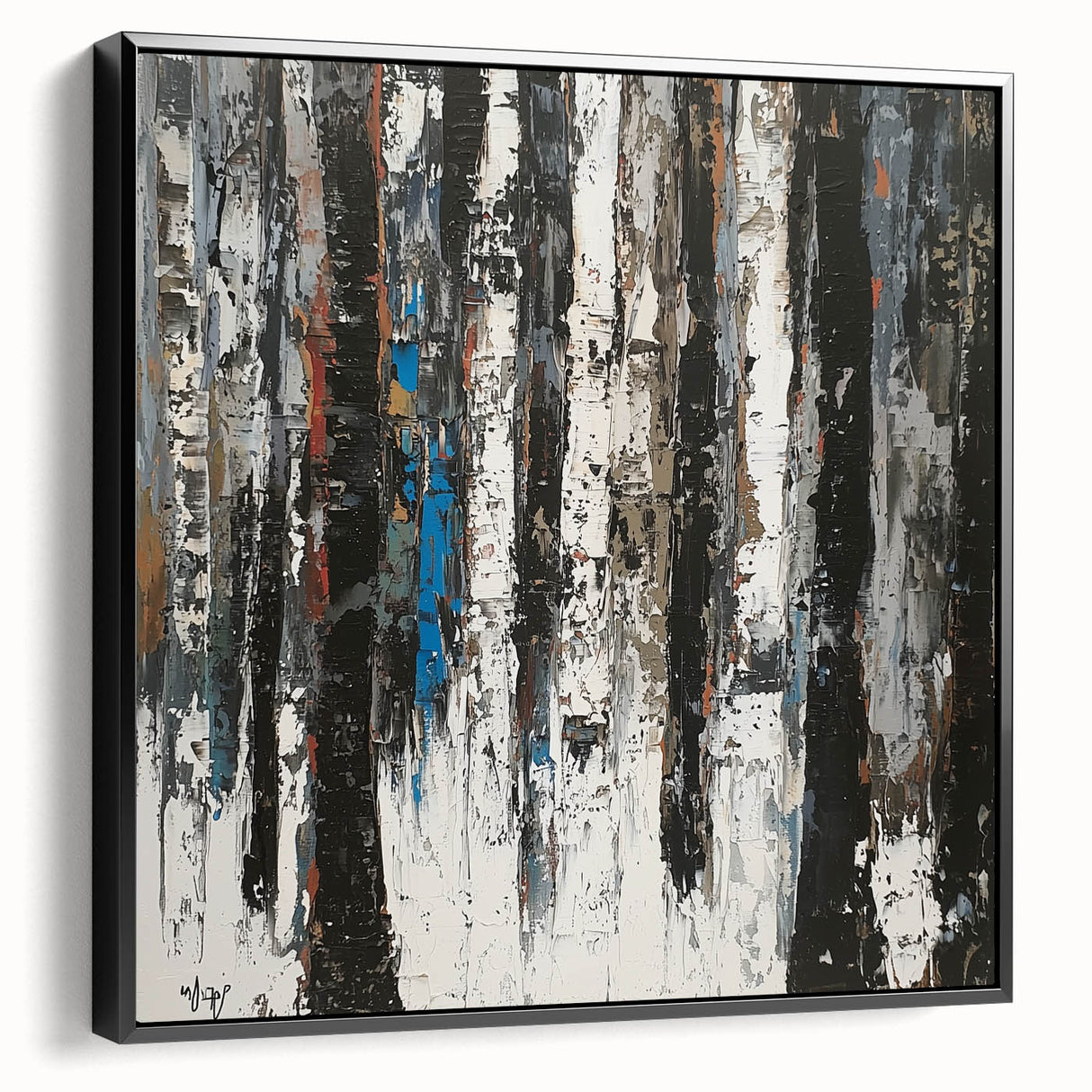 Textured Birch Forest – Modern Abstract Canvas & Framed Art