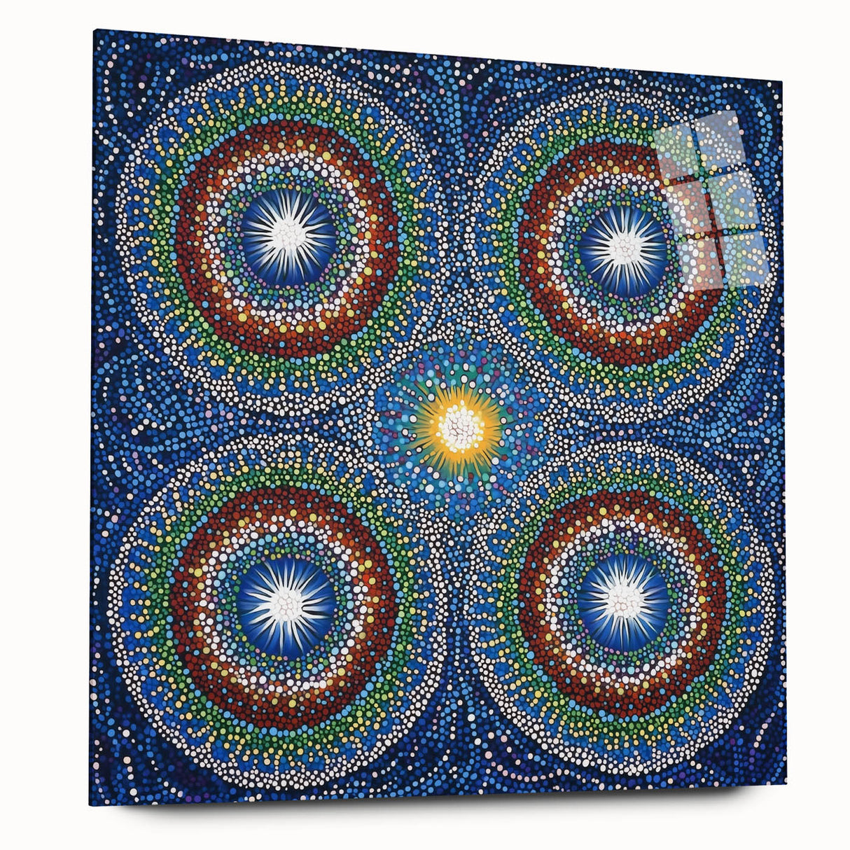 Vibrant Mandala Dot Art – Modern Living Room Canvas Wall Art