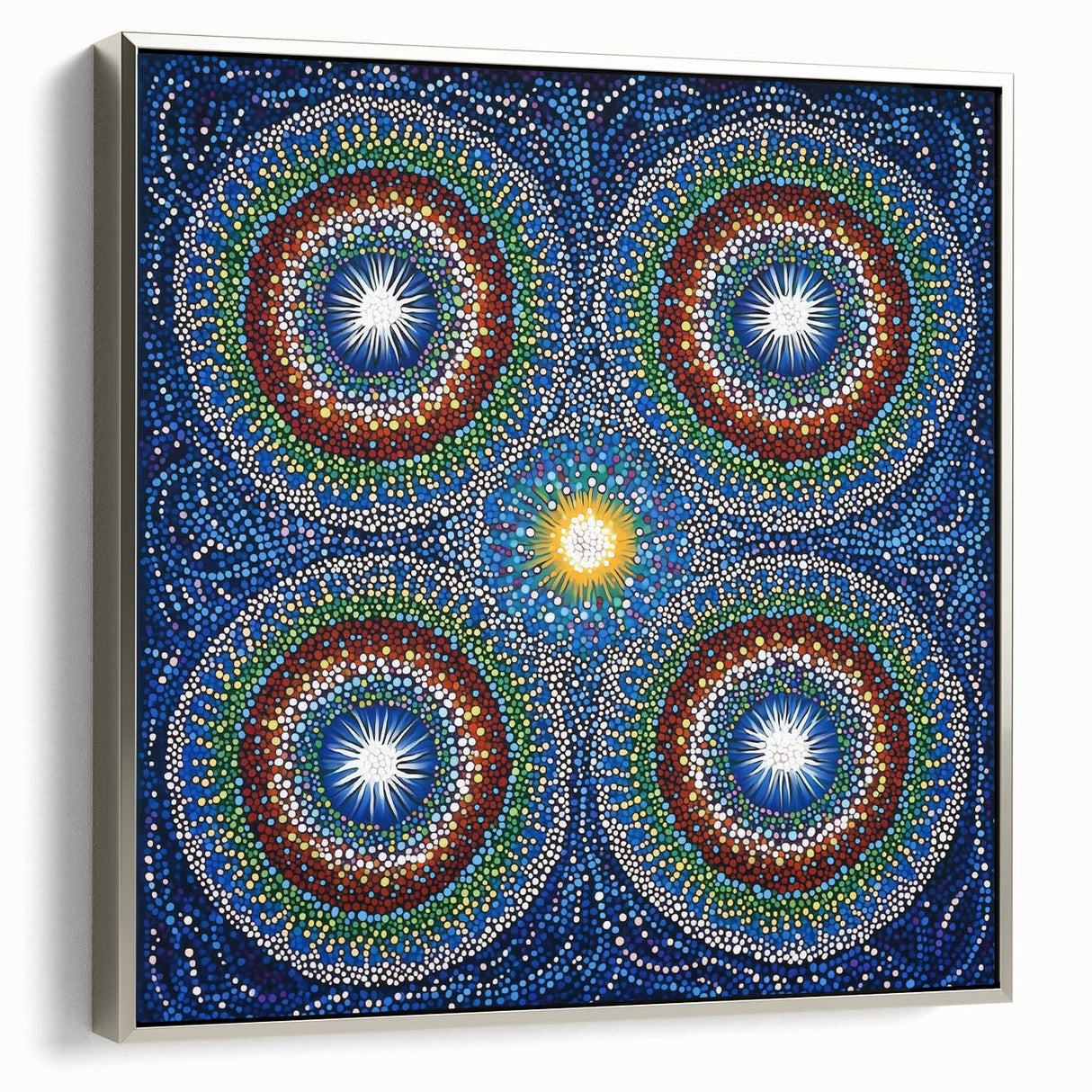 Vibrant Mandala Dot Art – Modern Living Room Canvas Wall Art