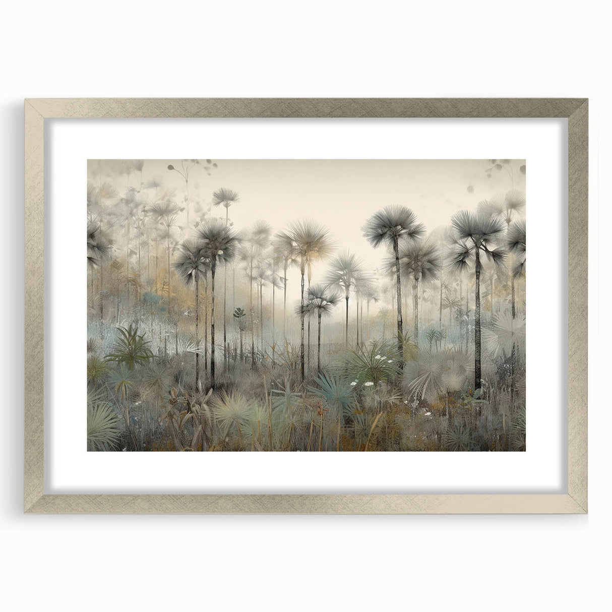 Misty Palm Forest Office Wall Art – Modern Corporate Decor