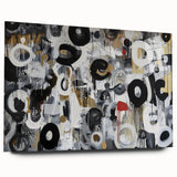 Abstract geometric acrylic art piece showcasing vibrant colors and intricate shapes, presented from a side view against a neutral background, emphasizing its modern design. Perfect for contemporary home decor, this artwork adds a dynamic touch to any space.