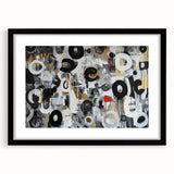 Abstract geometric black frame showcasing a modern design with a matte finish, ideal for contemporary home decor and art display. Perfect for enhancing minimalist interiors.