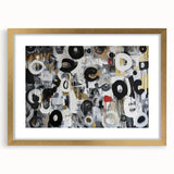 Abstract geometric frame in gold with a matte finish, showcasing a modern design suitable for contemporary decor, highlighting elegance and sophistication.