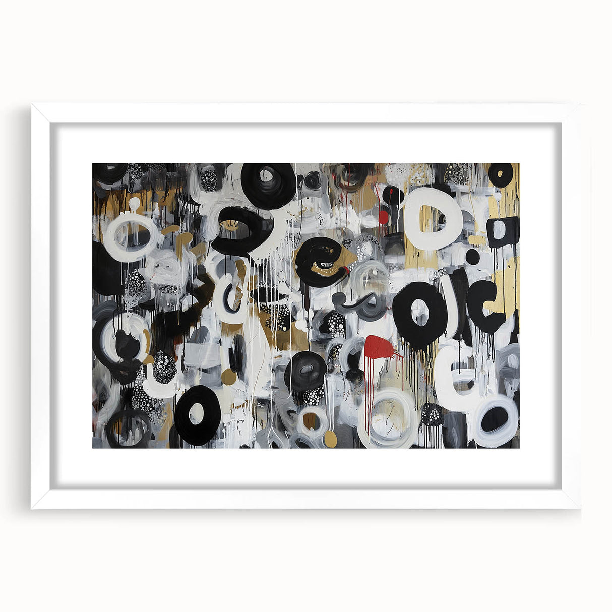 Abstract geometric frame in white, showcasing a modern design with a sleek mat, perfect for contemporary decor, ideal for displaying artwork or photos.