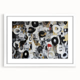 Abstract geometric frame in white, showcasing a modern design with a sleek mat, perfect for contemporary decor, ideal for displaying artwork or photos.