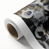 Abstract geometric design on a rolled canvas, showcasing vibrant colors and intricate patterns, ideal for modern home decor. Packaged securely in a durable cardboard tube for safe delivery.