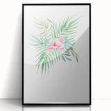 Girls Room Wall Art – Tropical Floral Watercolor Nursery Print
