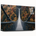 Acrylic glass landscape bridge design showcasing a side view with visible pins, featuring vibrant colors and intricate details, perfect for contemporary decor.
