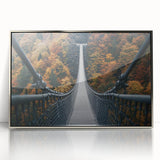 Framed acrylic artwork showcasing a vibrant landscape bridge scene, featuring lush greenery and a serene waterway. Ideal for modern home decor, this piece adds elegance to any space.