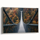 Framed canvas artwork of a landscape bridge in silver, showcasing intricate detailing and rich colors, perfect for enhancing home decor with a nature-inspired theme.
