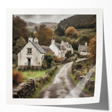 Landscape wall art featuring a serene countryside scene with rolling hills, vibrant greenery, and a clear blue sky, ideal for home decor to evoke tranquility.