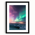 Black-framed landscape artwork depicting a serene countryside scene with rolling hills and a vibrant sky, showcasing intricate details and a classic mat finish. This elegant piece is perfect for home decor, enhancing any room's aesthetic with its tranquil imagery and sophisticated presentation.