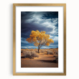 Gold-framed landscape artwork featuring a serene field scene, elegantly matted, showcasing vibrant colors and intricate details in a front view display. Perfect for home decor.