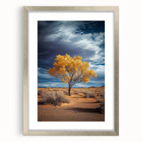 Silver-framed landscape artwork featuring a scenic view of vibrant fields, elegantly matted for a refined presentation, perfect for home decor enhancement.