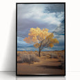 Framed acrylic wall art depicting a serene landscape of rolling fields under a blue sky, featuring a sleek black frame and modern design, ideal for home decor.