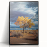 Framed acrylic wall art depicting a serene landscape of rolling fields under a blue sky, featuring a sleek black frame and modern design, ideal for home decor.