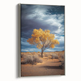 Framed canvas artwork showcasing a serene landscape with vibrant green fields and a silver frame, ideal for home decor and enhancing interior spaces.