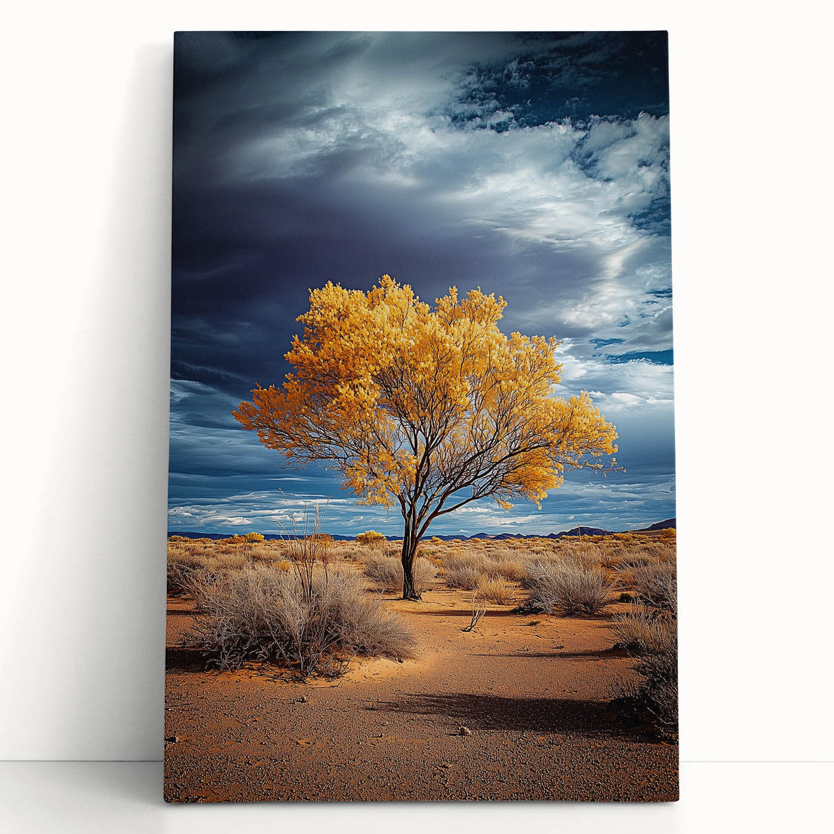 Stretched canvas artwork depicting a vibrant landscape of rolling green fields under a bright blue sky, showcasing the beauty of nature. Perfect for home decor.