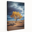Stretched canvas artwork depicting vibrant fields and rolling landscapes in rich greens and yellows, showcasing a side view perspective for home decor enhancement.