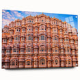 Large abstract wall art depicting a vibrant Indian landscape on acrylic glass, suitable for bedroom or dining room decor.