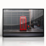 Large abstract wall art depicting the London skyline in muted grey tones on a framed acrylic.