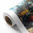 Art Deco poster of a vibrant Brazilian landscape on rolled canvas, ideal for nursery wall art.