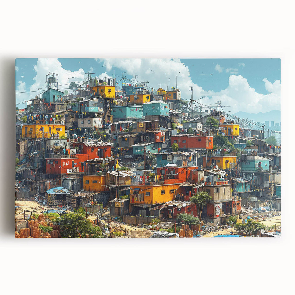 Black and white large canvas print of a Brazilian landscape, ideal for kitchen wall art.