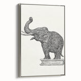 Modern Wall Art - Intricate Elephant Drawing in Black and White