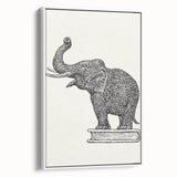 Modern Wall Art - Intricate Elephant Drawing in Black and White