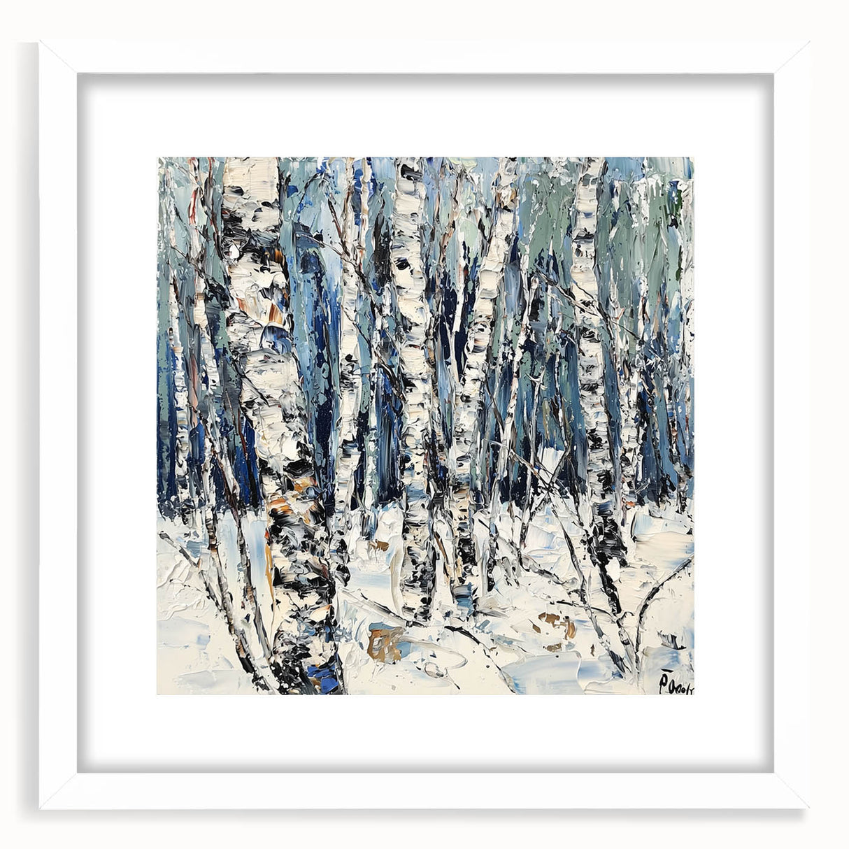 Winter Birch Forest - Modern Living Room Wall Art on Canvas