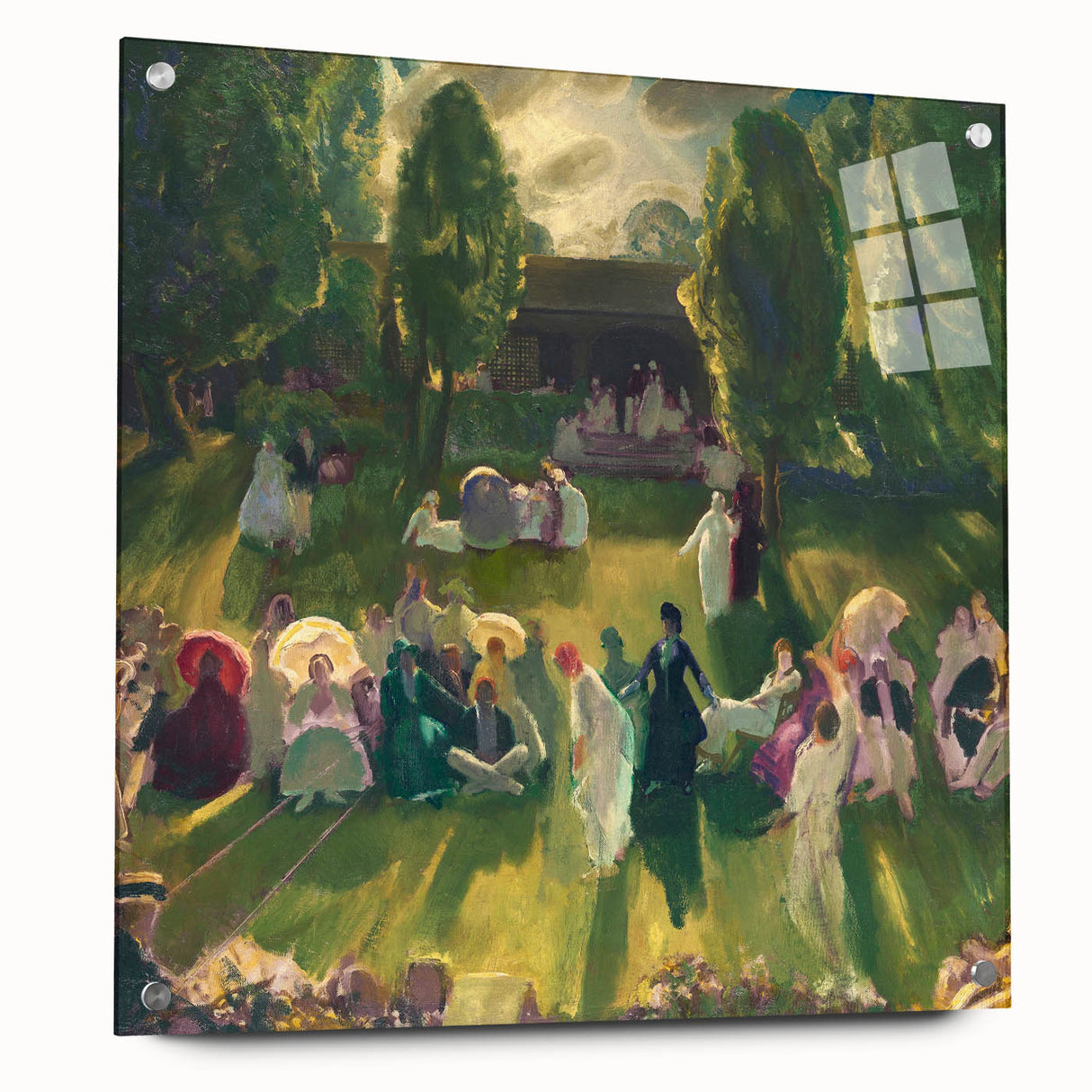 Impressionist Landscape with Tennis Scene - Vibrant Impressionism Wall Art