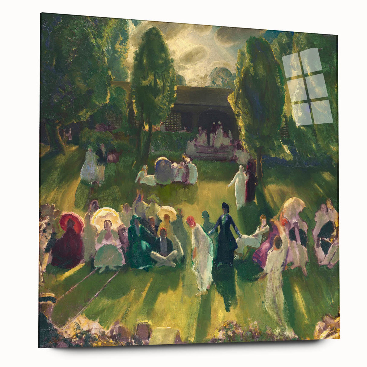 Impressionist Landscape with Tennis Scene - Vibrant Impressionism Wall Art