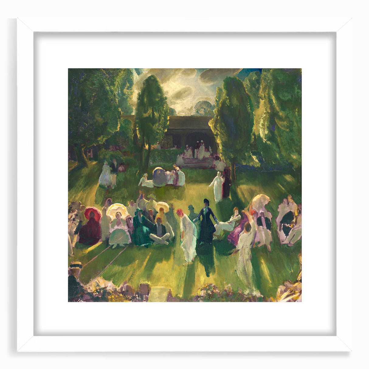 Impressionist Landscape with Tennis Scene - Vibrant Impressionism Wall Art