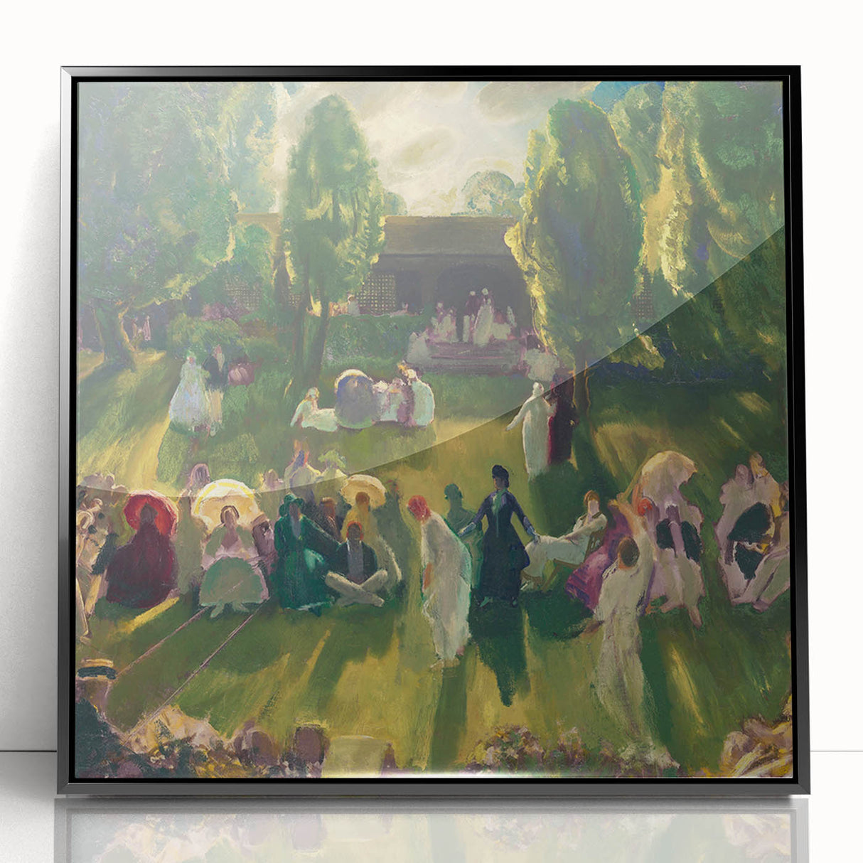 Impressionist Landscape with Tennis Scene - Vibrant Impressionism Wall Art