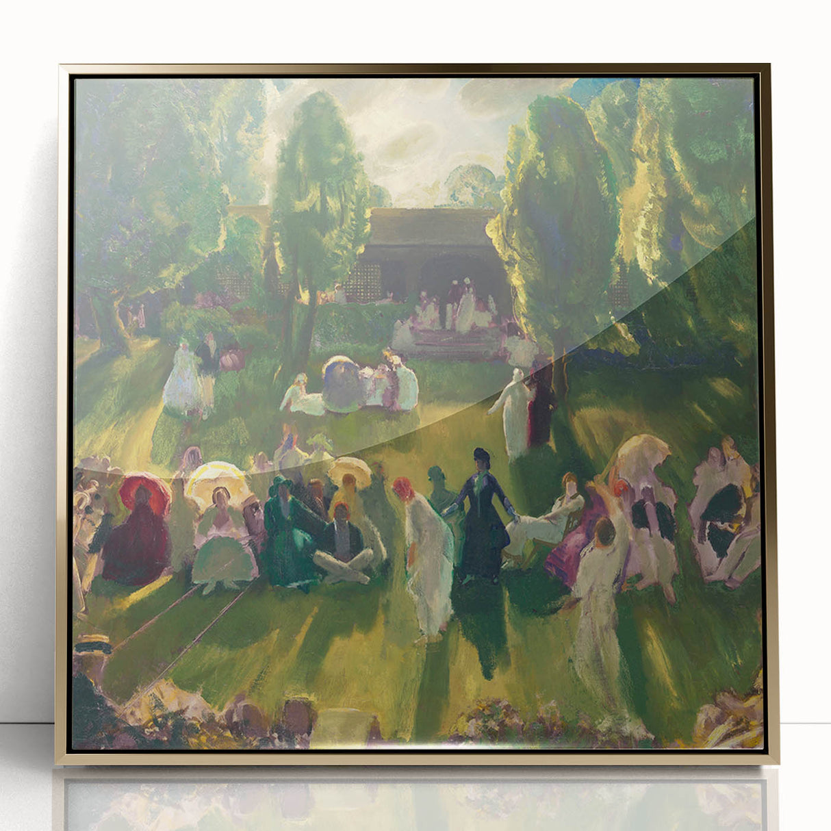 Impressionist Landscape with Tennis Scene - Vibrant Impressionism Wall Art
