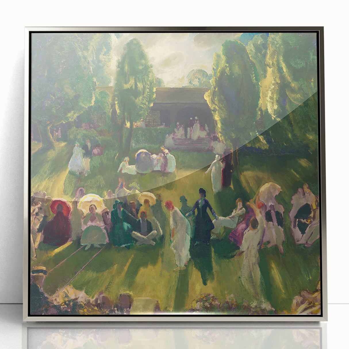 Impressionist Landscape with Tennis Scene - Vibrant Impressionism Wall Art