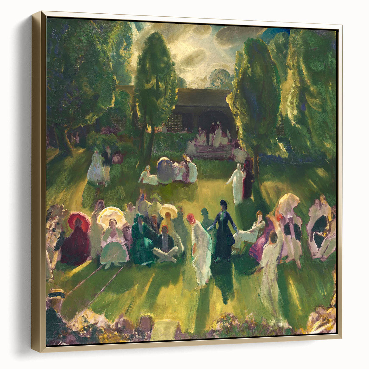 Impressionist Landscape with Tennis Scene - Vibrant Impressionism Wall Art
