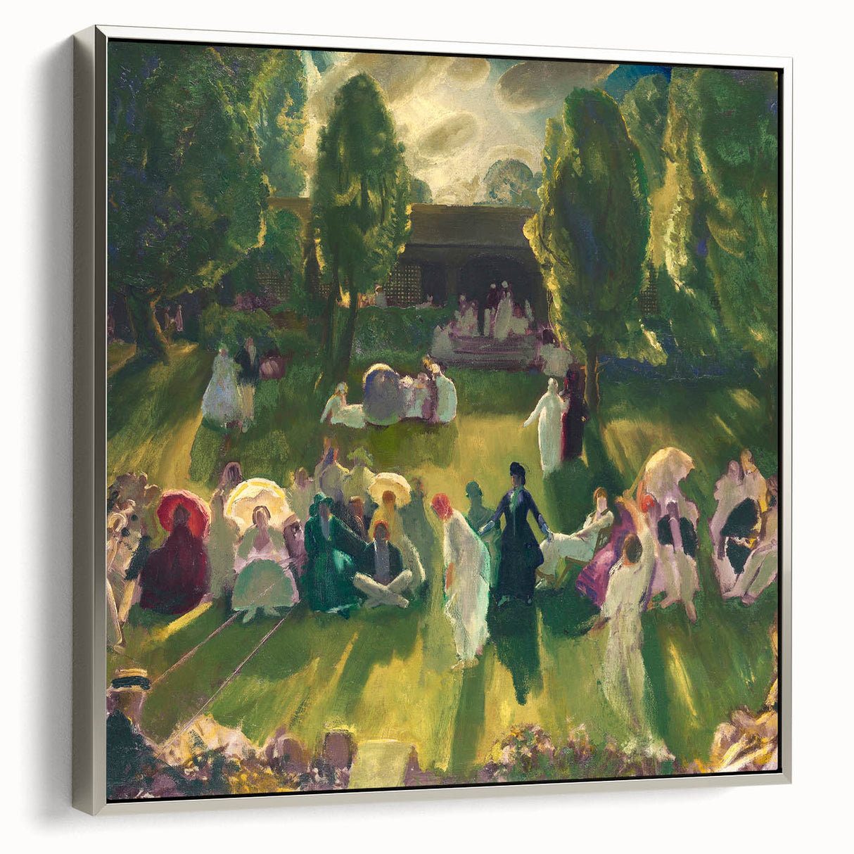 Impressionist Landscape with Tennis Scene - Vibrant Impressionism Wall Art