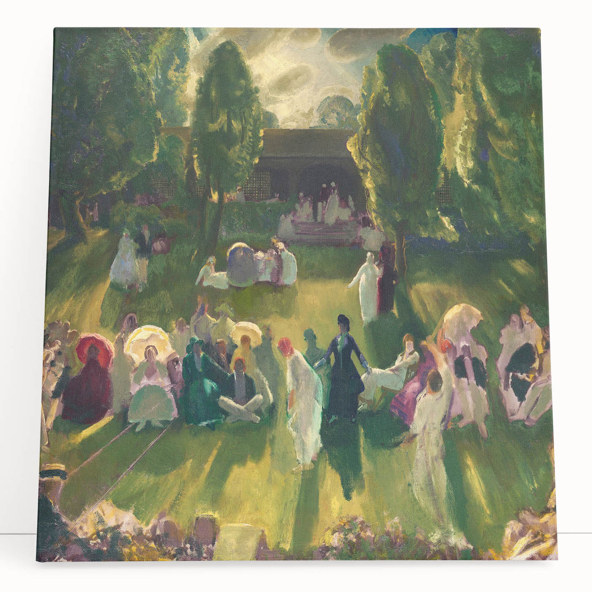 Impressionist Landscape with Tennis Scene - Vibrant Impressionism Wall Art