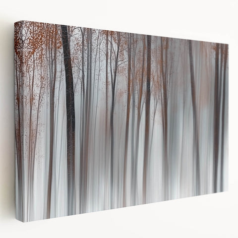 Misty Forest Blur – Dynamic Abstract Autumn Motion Wall Art